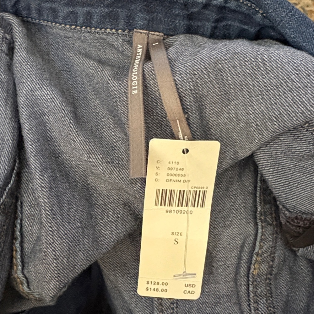 ANTHROPOLOGIE➕NWT Puff Sleeve Denim Button-down Shirt - Picture 6 of 9